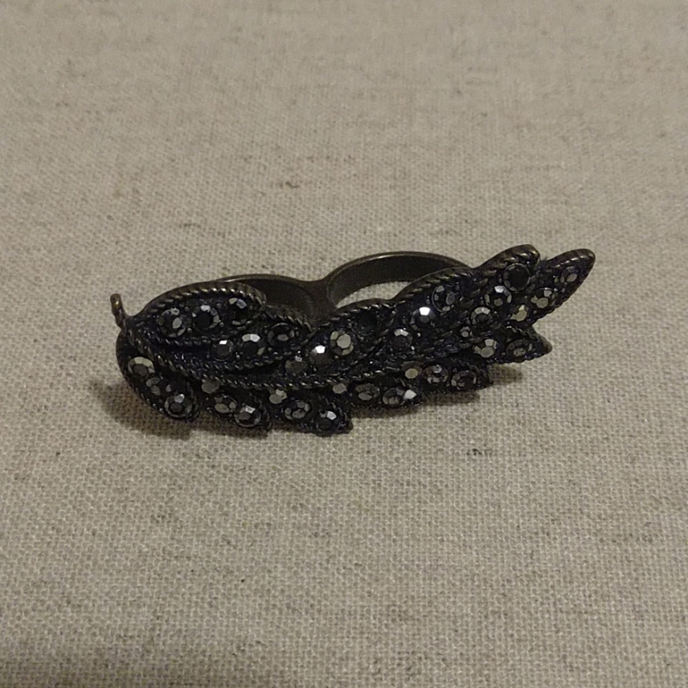 Black and Gold Pewter Branch Ring